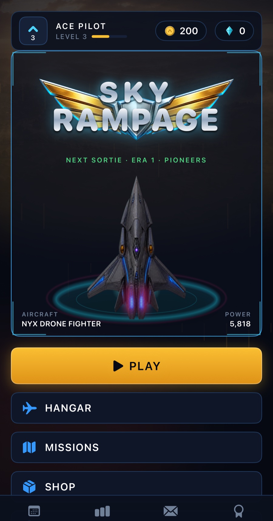SkyRampage hangar and aircraft